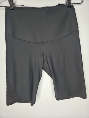 Fanka Women's Black High-Rise Bike Shorts with Subtle Texture